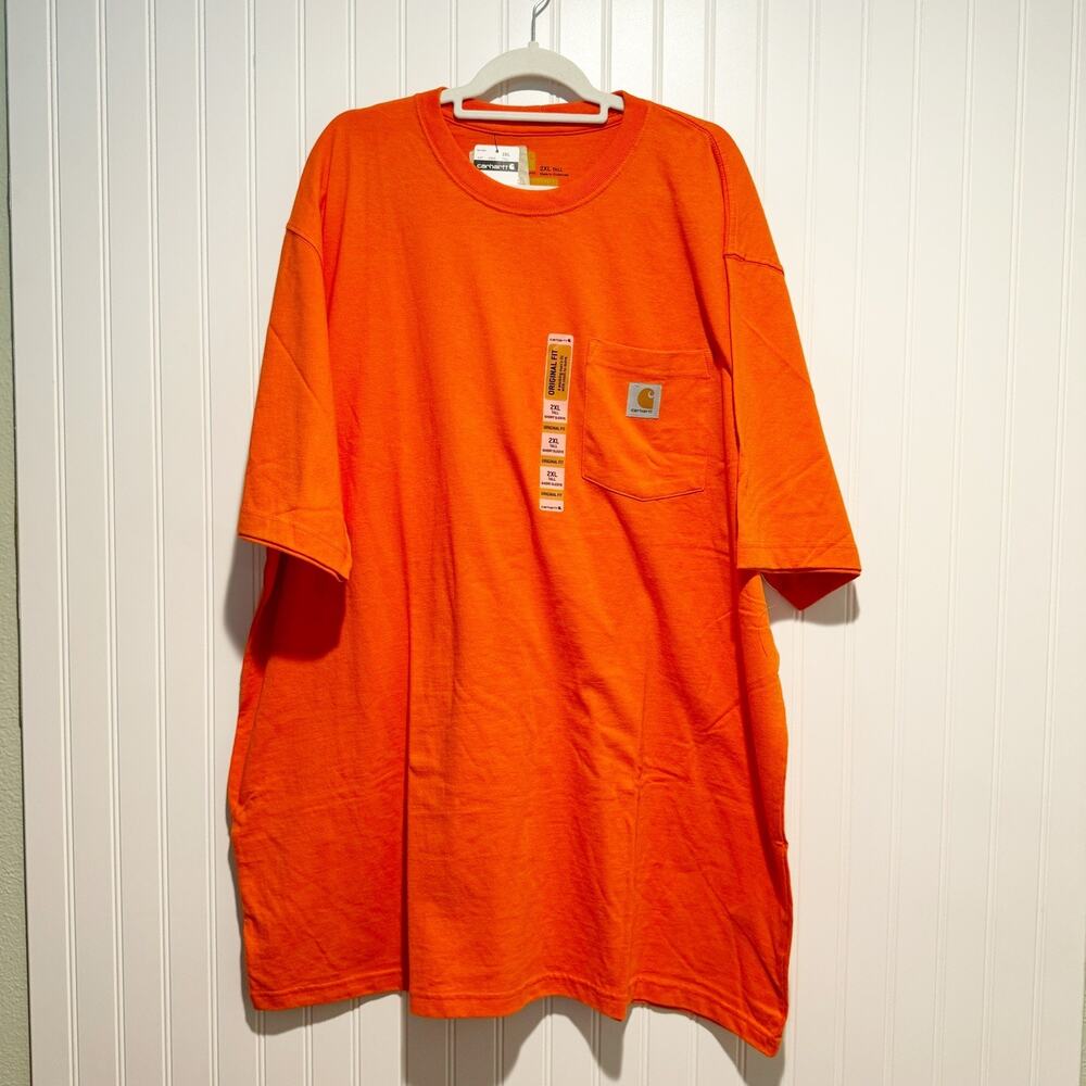 Carhartt Original Fit T Shirt Construction Orange Size 2X Tall NEW